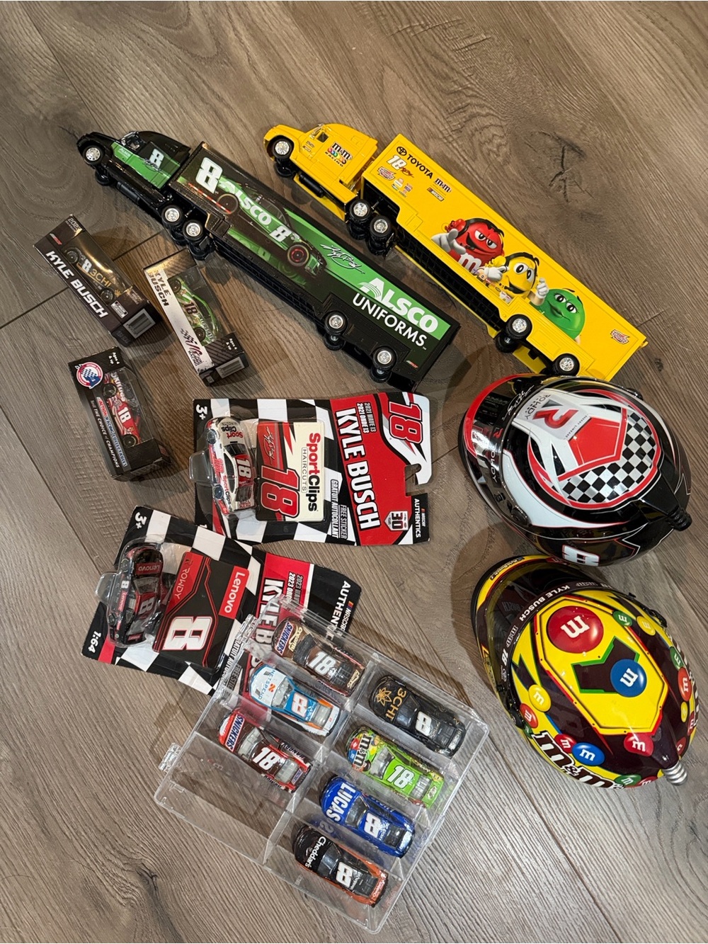 Kyle Busch NASCAR Collectible Lot – Mini Helmets, Haulers & Diecast Cars